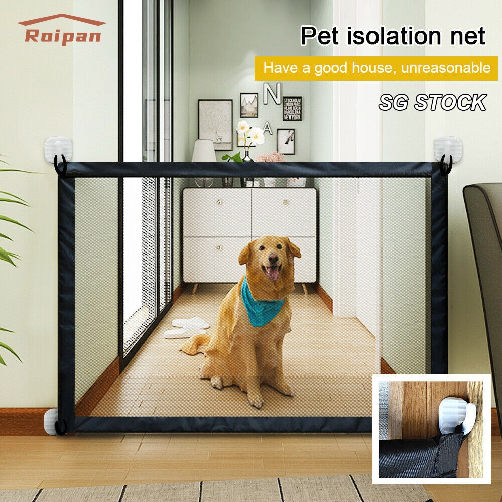 【SG STOCK】Retractable Safety Pet Dog Cat Gate Baby Safe Net Guard ...