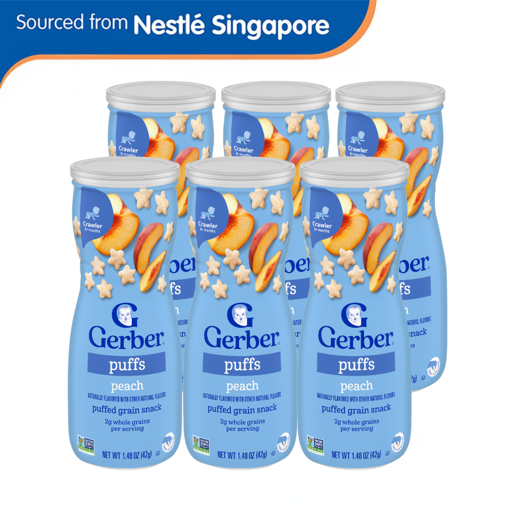 [1 Carton] Nestle Gerber Puffs Baby Snack Assorted (6x42g) | Shopee ...