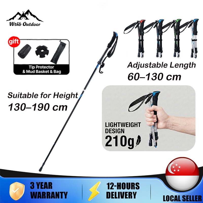 Collapsible Tri-fold Hiking Poles Sticks Light-weight Collapsible ...