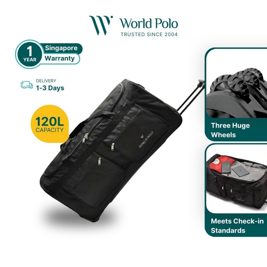 (SG READY STOCK) World Polo 32 inch Trolley Duffel Bag with Heavy Duty ...