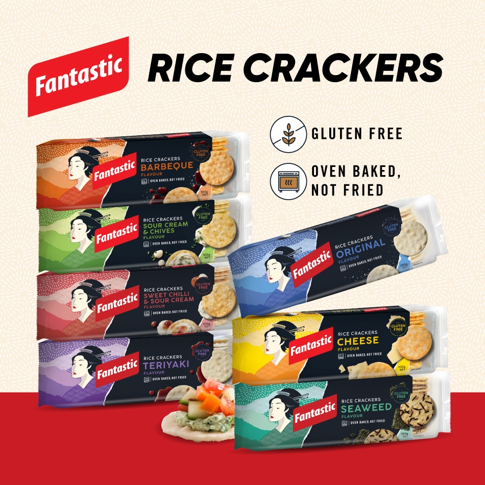 Fantastic Rice Crackers 100g (Assorted Flavours) Gluten-Free | Oven ...