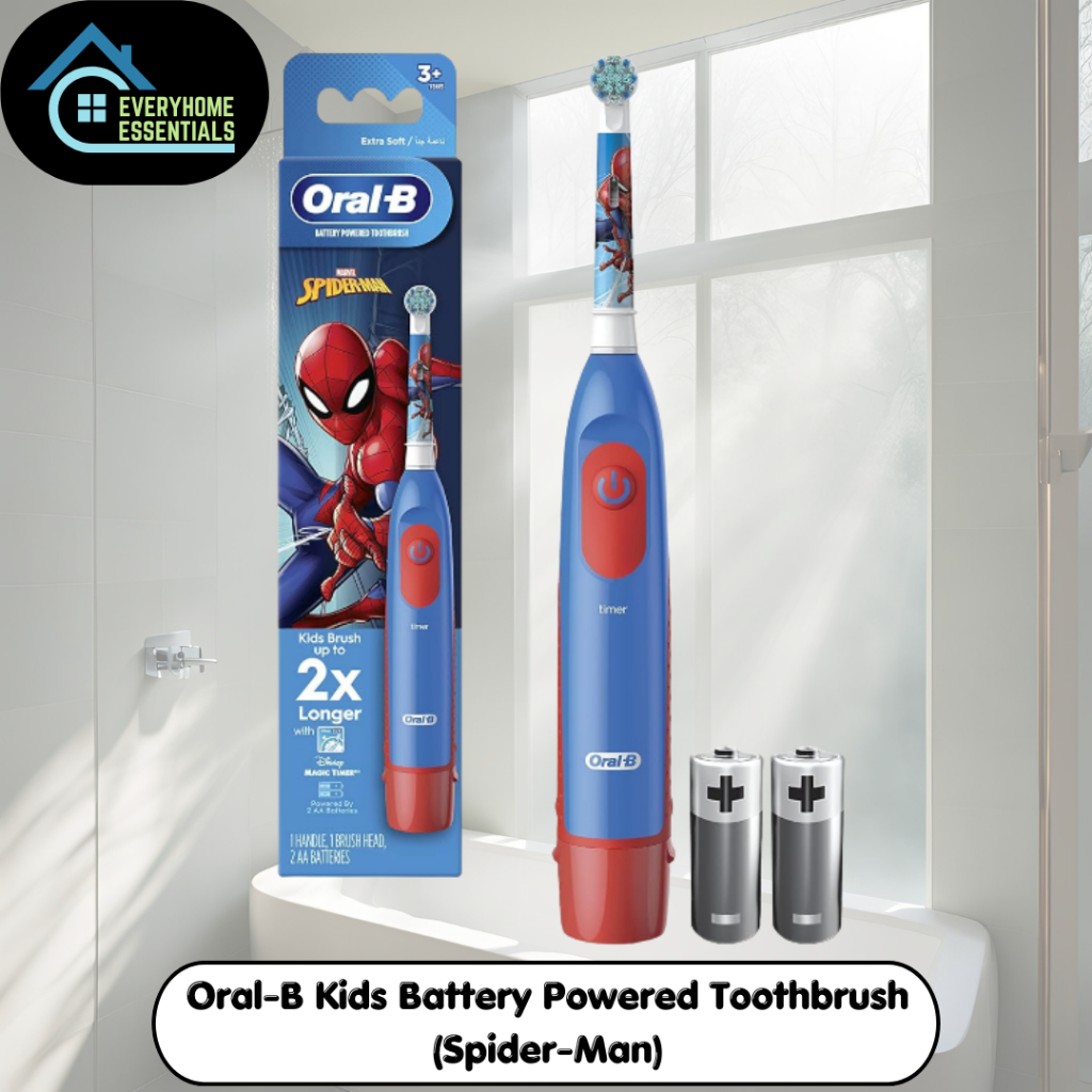 ORAL B - Kids Battery Powered Electric Toothbrush (Spider-Man/Disney ...