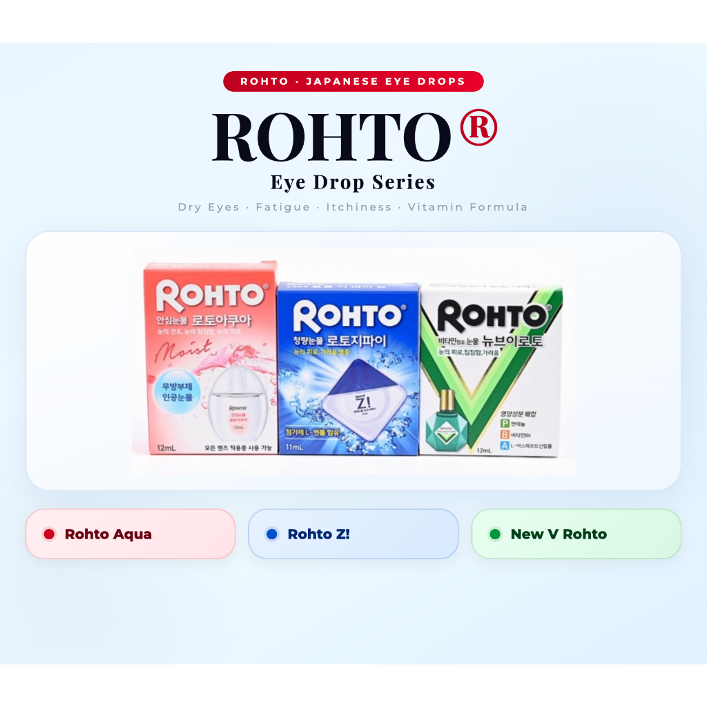 ROHTO Eye Drop Rotho Z, New V Rohto, Rohto Aqua Eye fatigue, itchiness ...
