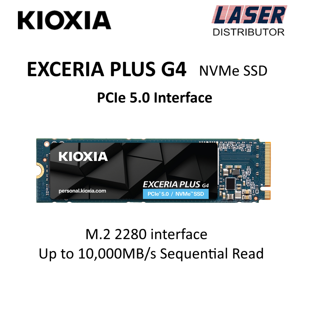 KIOXIA EXCERIA PLUS G4 1TB NVMe SSD M.2 2280 PCIe 5.0 Sequential