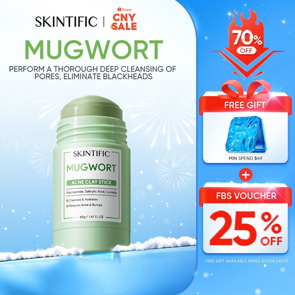 SKINTIFIC Mugwort/Niacinamide/Volcano Acne Clay Stick Mask - Cleanses ...