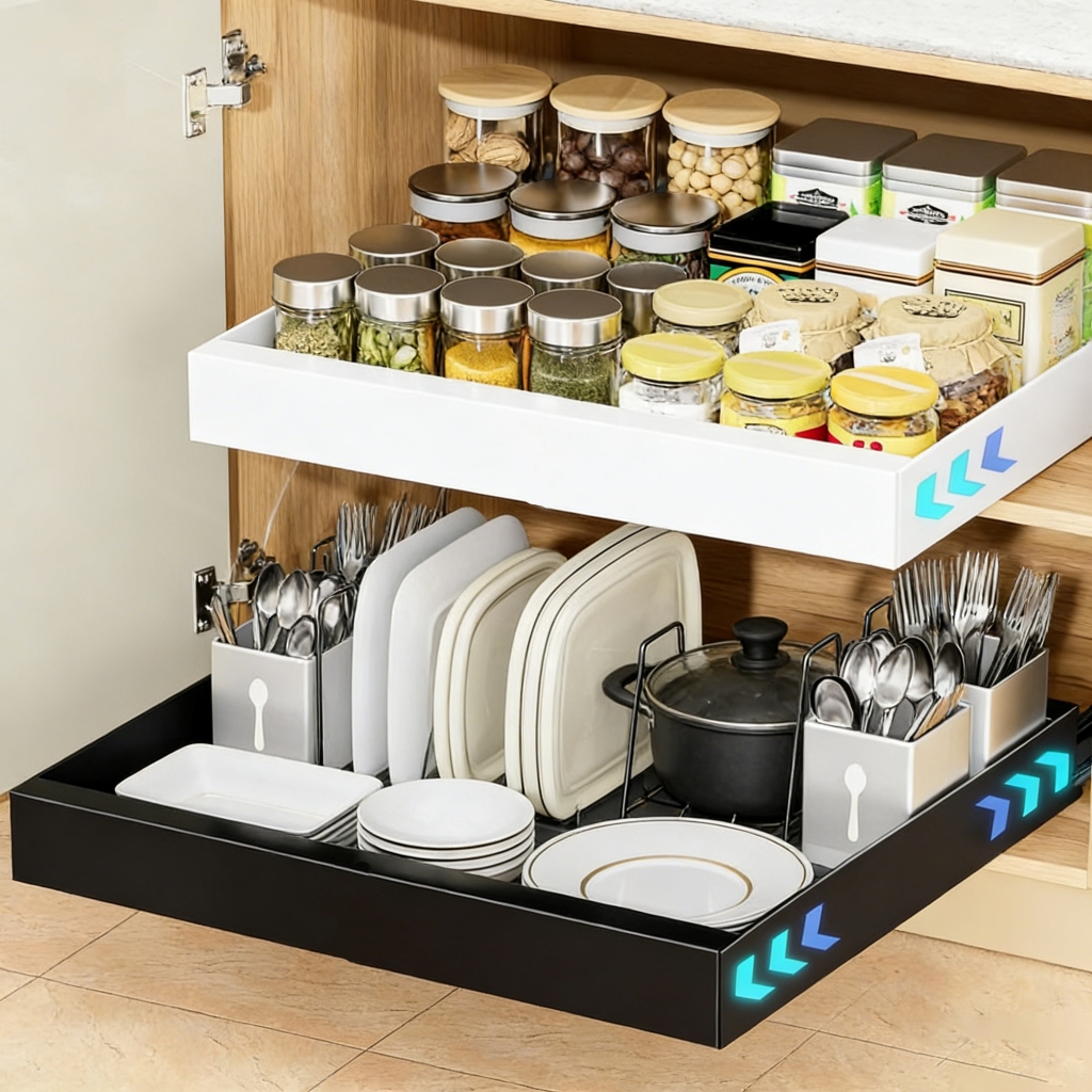 Kitchen drawer/Kitchen storage/Spice drawer/Pull-out shelf/Mobile ...