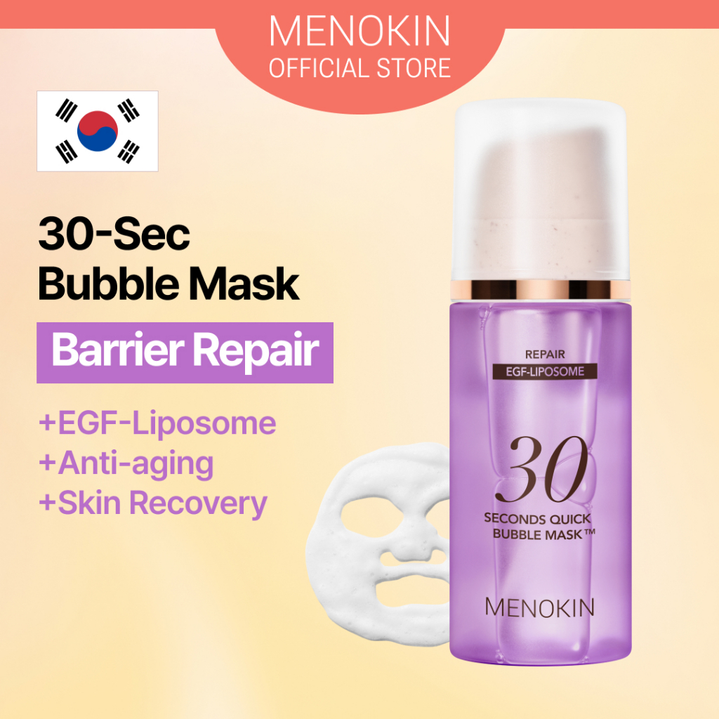 [MENOKIN] 30-Sec Micro Bubble Mask 95ml (REPAIR) EGF-Liposomes, Skin ...