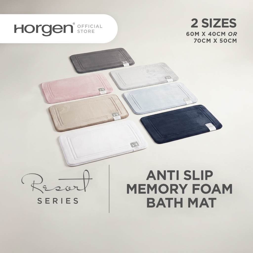 (NEW) Horgen Resort Memory Foam Mat with SBR Anti Slip Bathroom Door ...