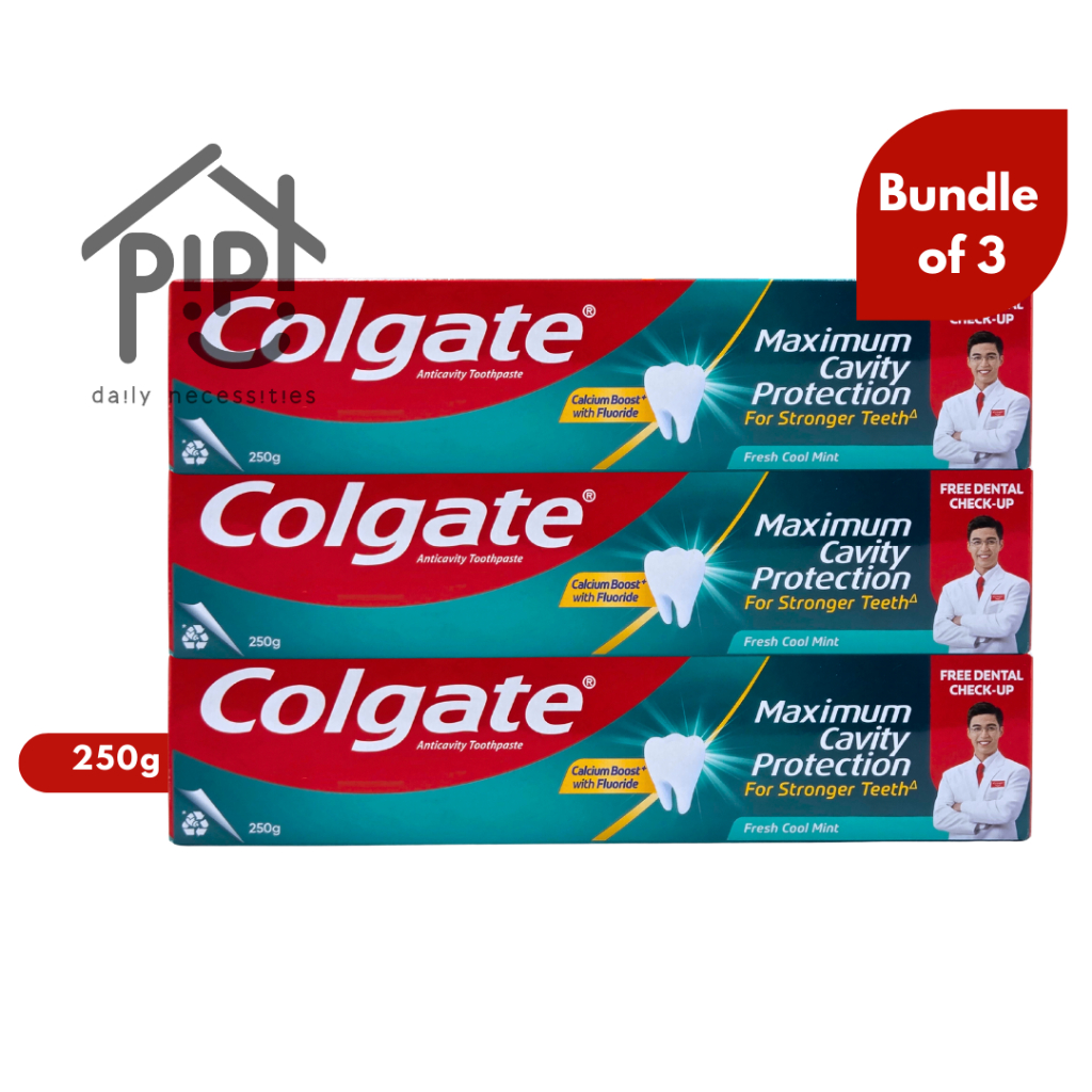 Colgate Max Cavity Protection Toothpaste Fresh Cool Mint 3 x 250g ...