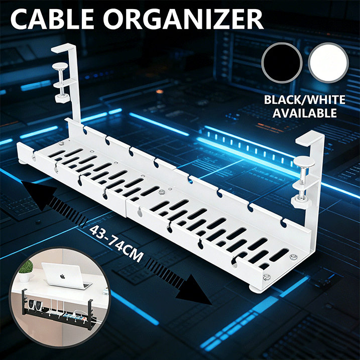 [SG STOCK] Under Desk Cable Management Tray Extendable No Drill Cable ...