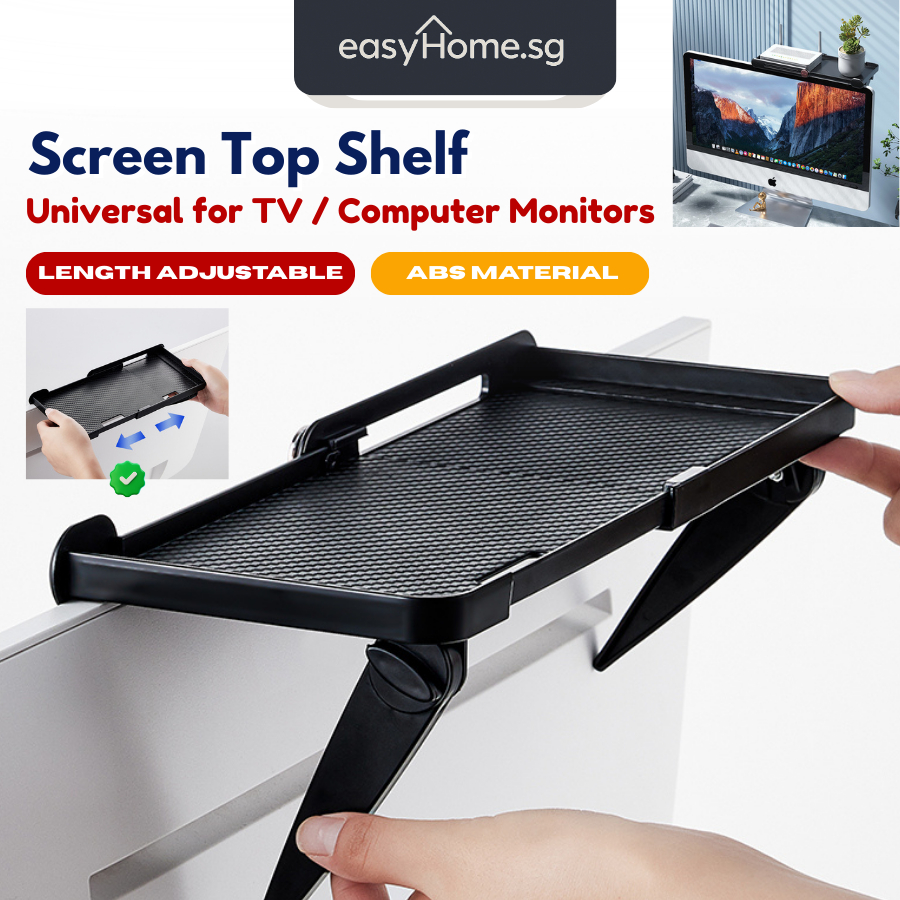 Easyhome.sg Adjustable TV Screen Top Shelf / Monitor Top Storage Rack ...