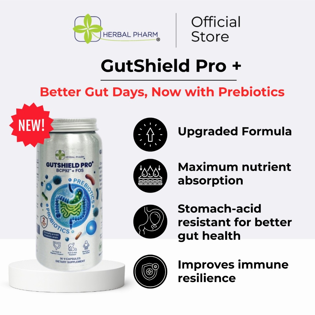 Herbal Pharm GutShield Pro+ Synbiotic Probiotic & Prebiotic | Bacillus ...