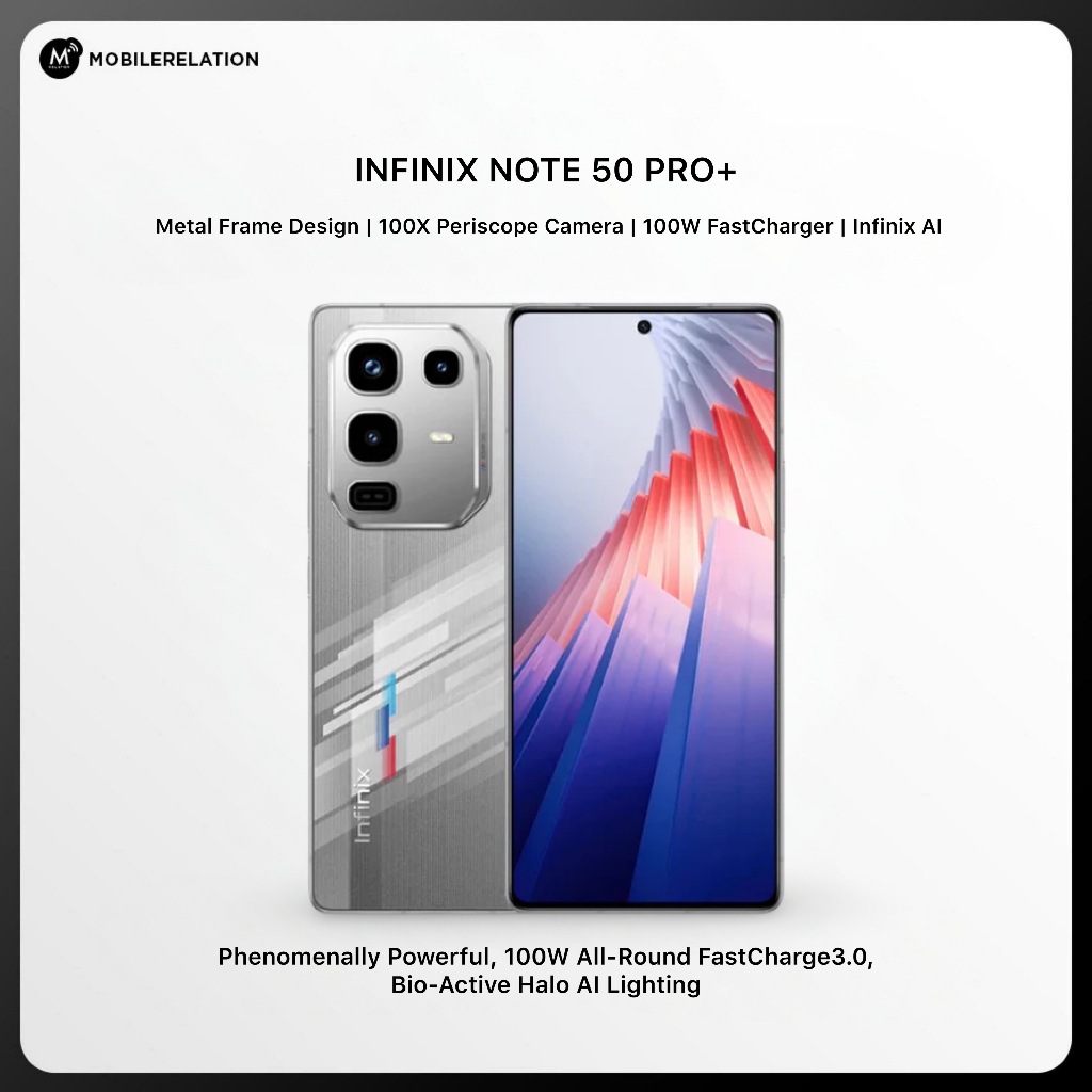 Infinix Note 50 Pro+ 5G+ 256GB | (12+12GB RAM) | 100W Fast Charging | Free  AI Buds