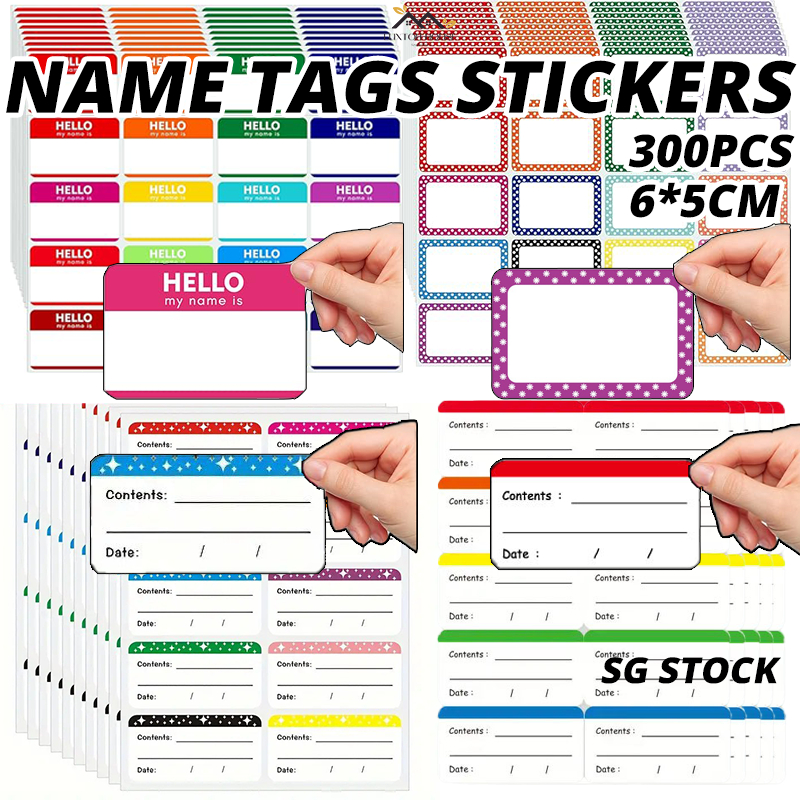 {SG} 300pcs Name Sticker Waterproof Name Label Sticker Waterproof Name ...