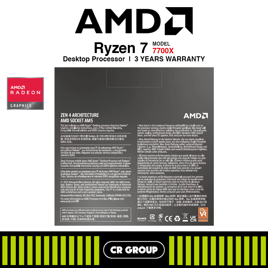 AMD Ryzen 7 7700/7700X Desktop Processor (3Yrs Warranty) | Shopee
