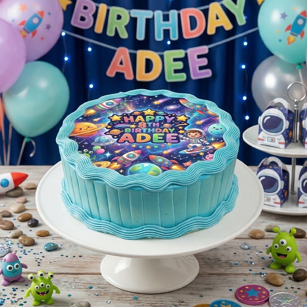THE CAKE SHOP | Outer Space Adventure | Photo Image Birthday Cake ...