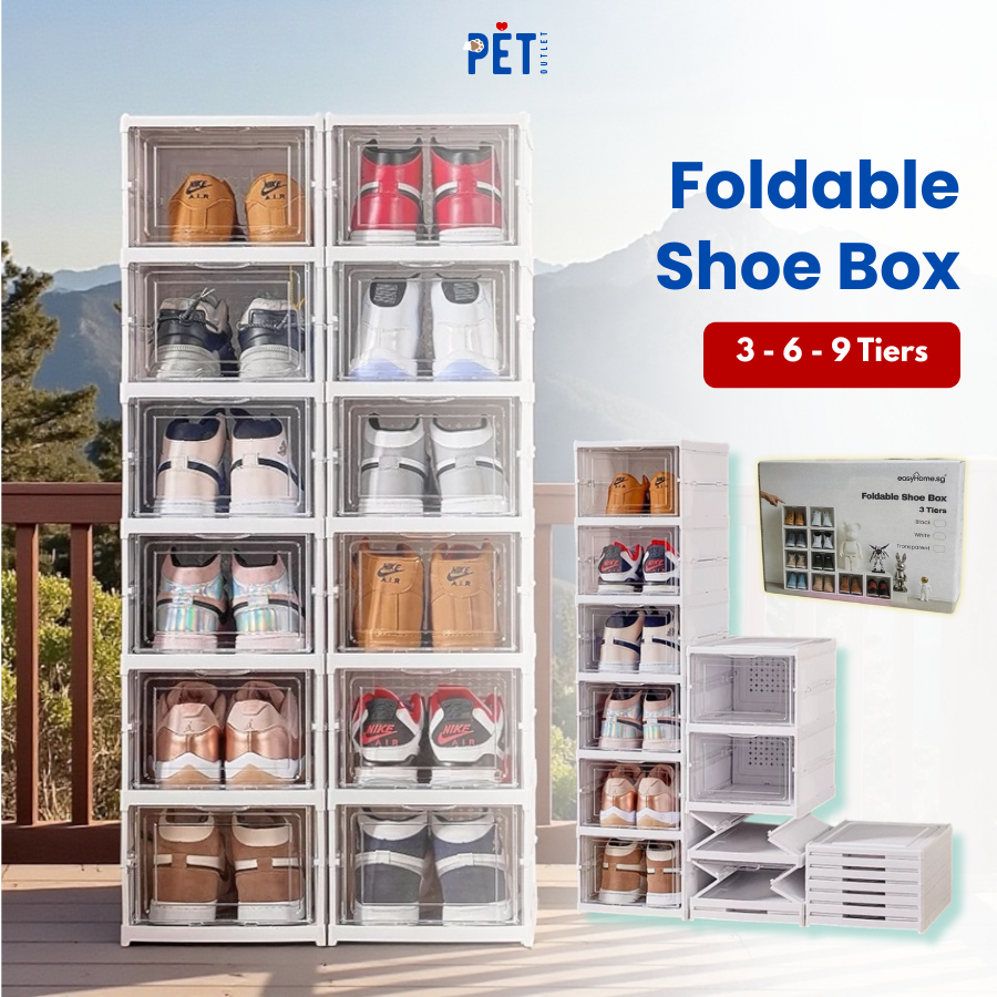Multi-Layer Foldable Shoe Box | Stackable Shoe Storage Cabinet | Clear ...