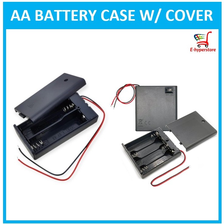AA Battery Holder Case with Wire Leads – Slot AA Battery Storage Box ...