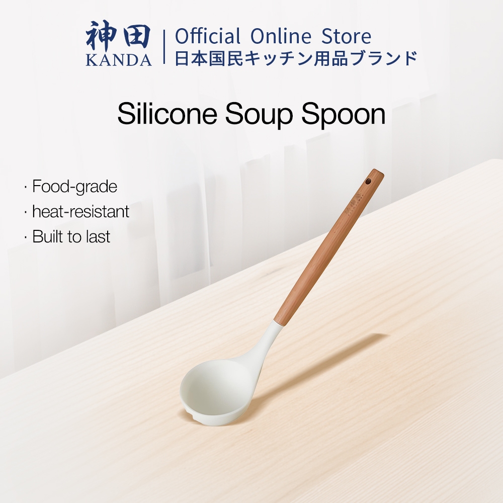 KANDA Silicone Soup Spoon Baby Food Grade Soft Silicone Heat Resistant ...