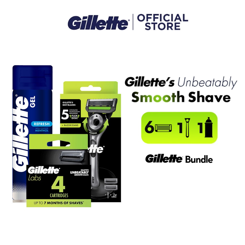 [Bundle of 3] Gillette Labs with Exfoliating Bar Razor 1 Handle + 2 ...