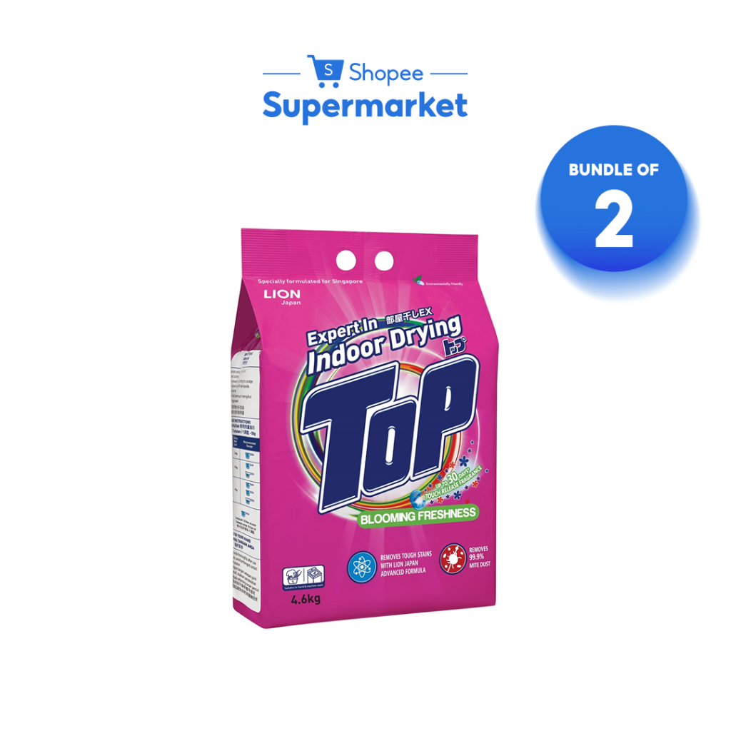 [Bundle of 2] TOP Detergent Powder Blooming Freshness (4.6kg) | Shopee ...