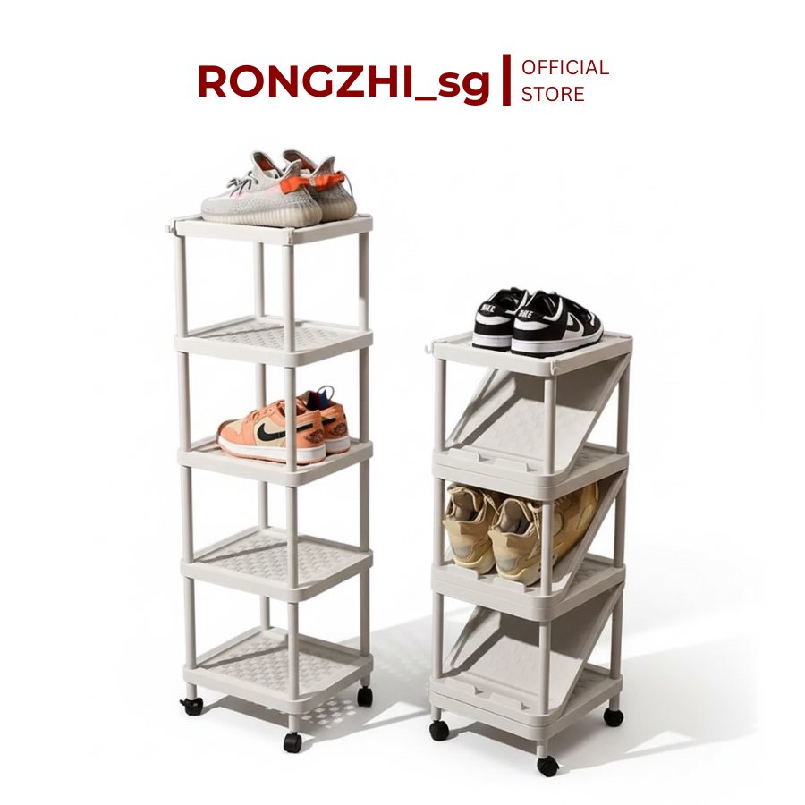 RONGZHI_sg Slim Movable BTO/HDB Shoe Rack | Narrow Space Storage Rack ...