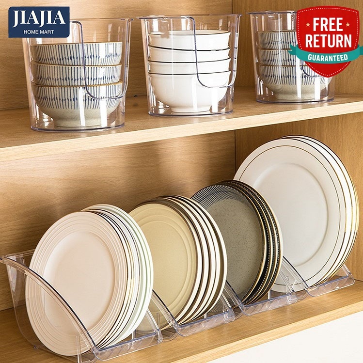 Bowl & Plate Rack Clear Kitchen Dish Plate Drying Rack Bowl Pot Lid ...