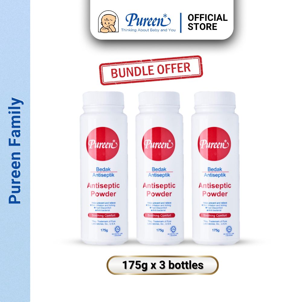 Pureen Antiseptic Powder 175g x 3 bottles (Bundle Sale) | Shopee Singapore