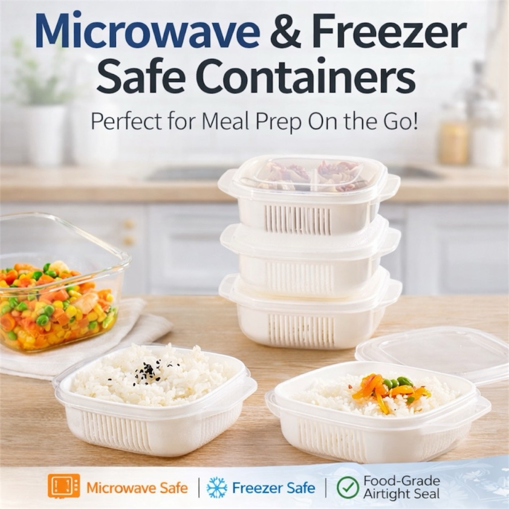 Microwave Rice Crisper Container | Food Container Airtight Food Grade ...