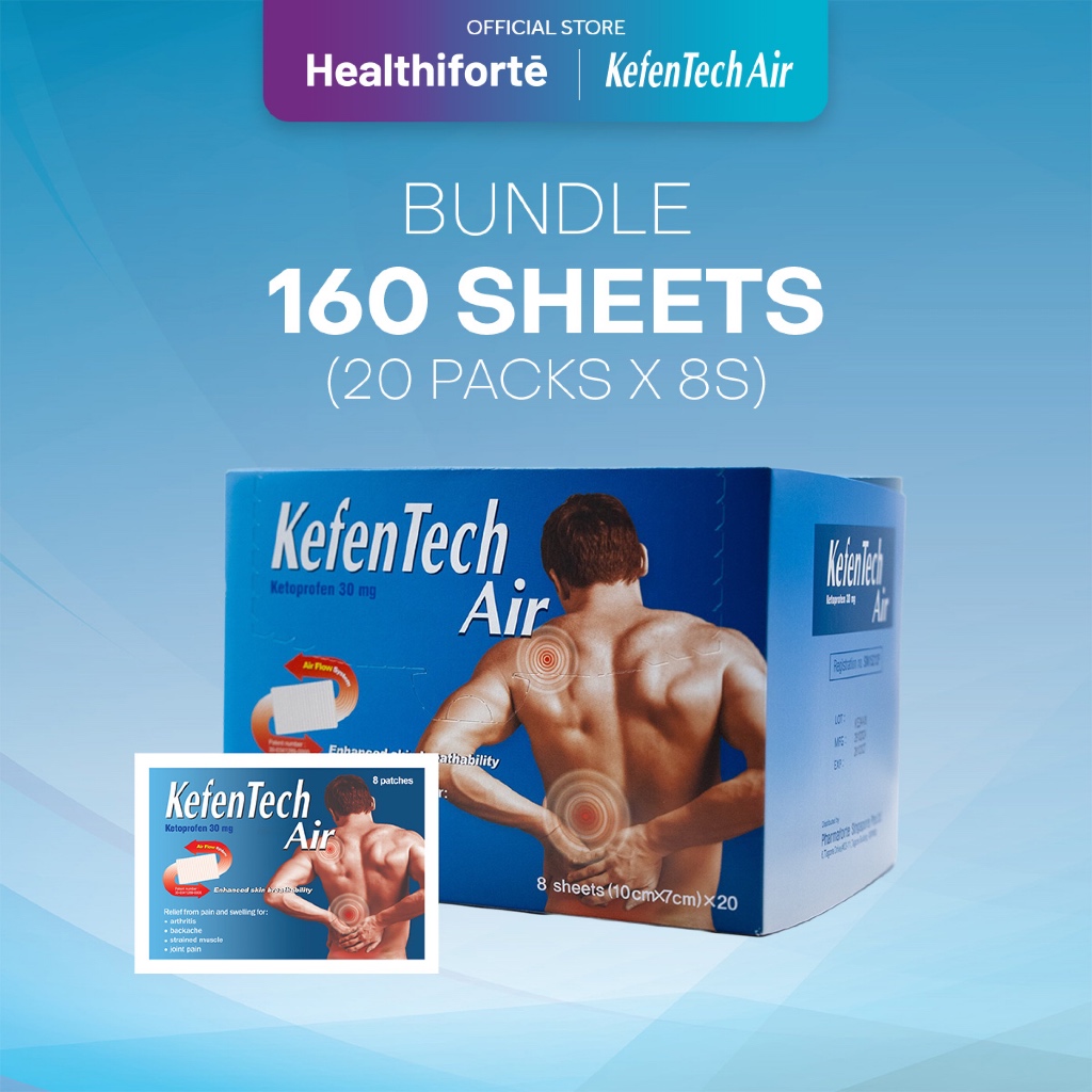 Kefentech Air Plaster 8s (Box of 20) - Pain Patch / Pain Plaster 30mg ...