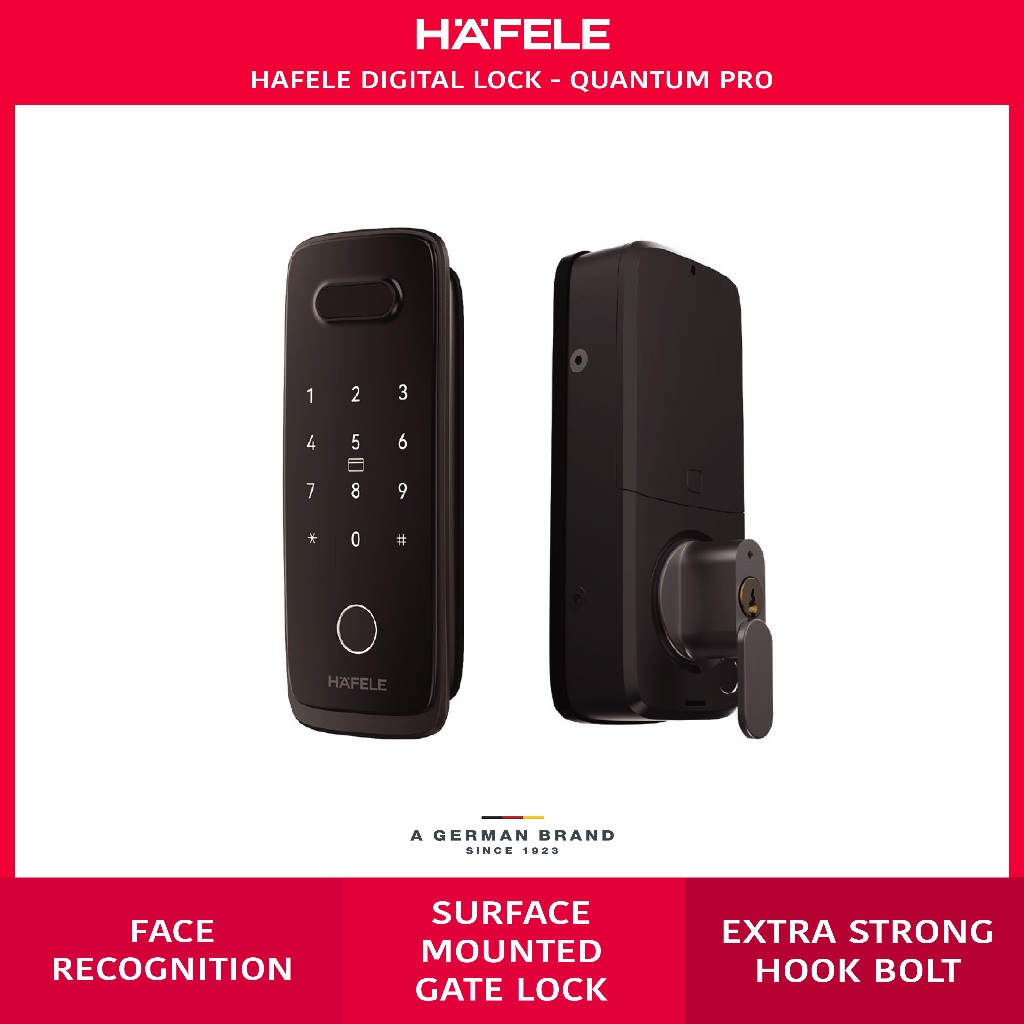 Hafele Quantum Pro Digital Gate Lock with Face & Palm Recognition ...
