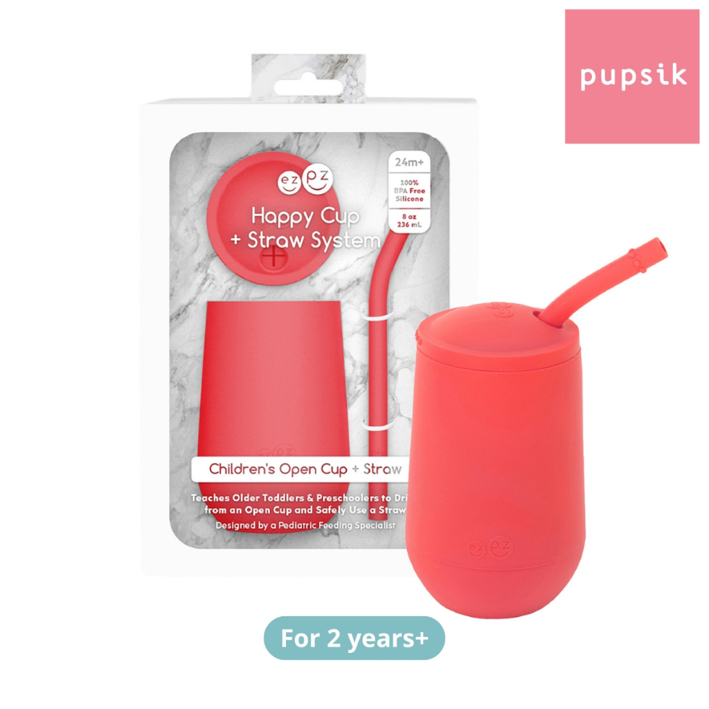EzPz Happy Cup + Straw System (12 Colors) | 24M+ | Shopee Singapore