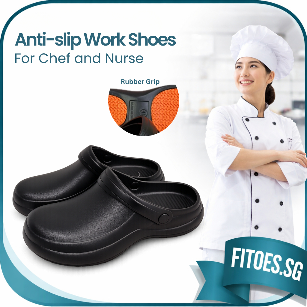 Chef Kitchen Shoes Anti-Slip Waterproof EVA Work Shoes With Strap | Oil ...
