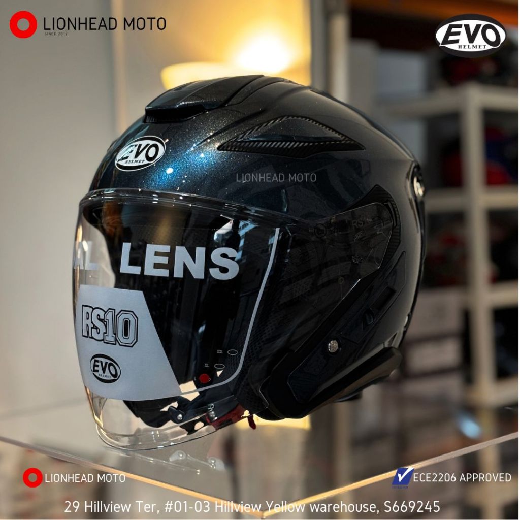 EVO RS10 MOTORCYCLE HELMET SUNVISOR ECE 2206 APPROVED SG SELLER