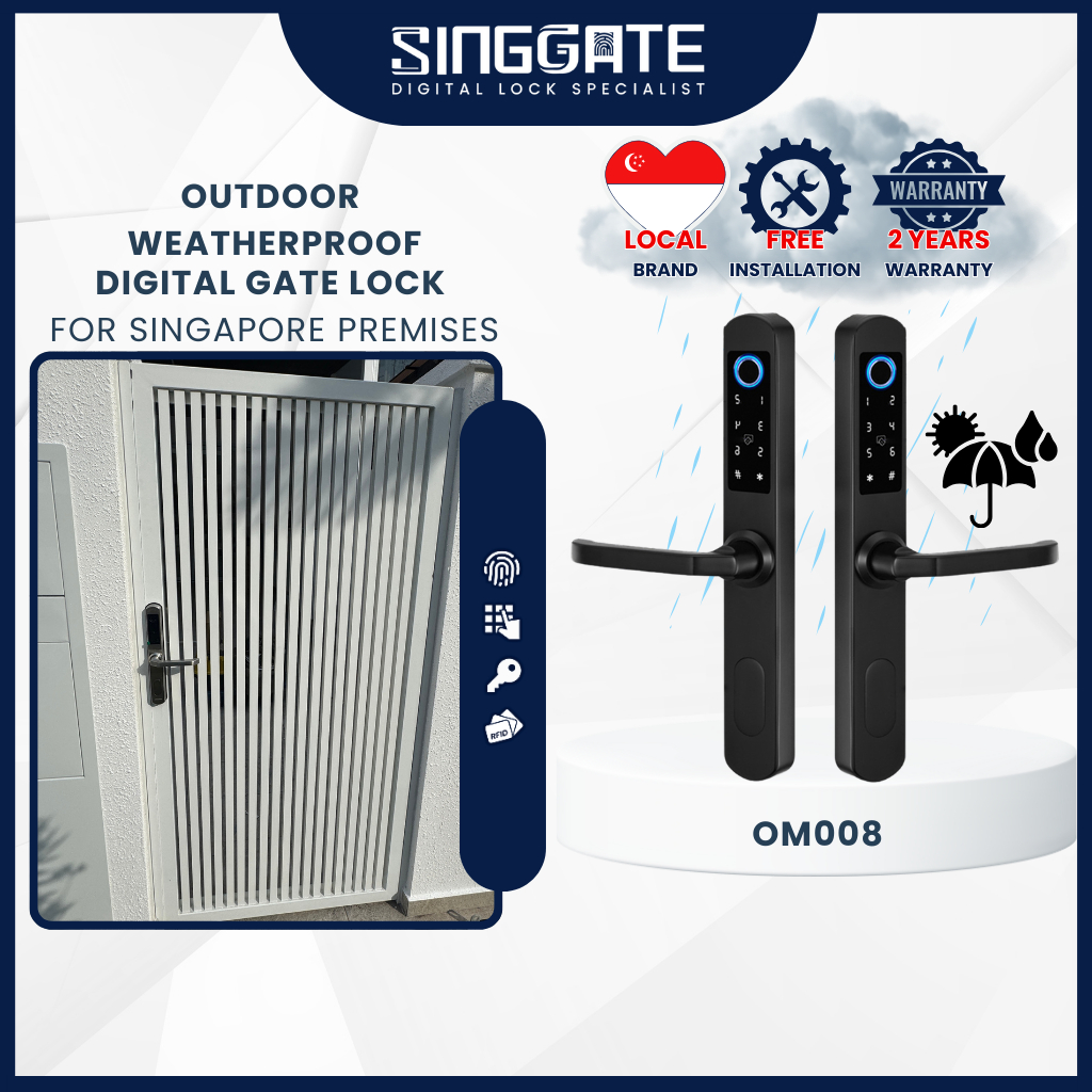 【Outdoor Waterproof】FREE Installation | Singgate【OM008】Outdoor Digital ...