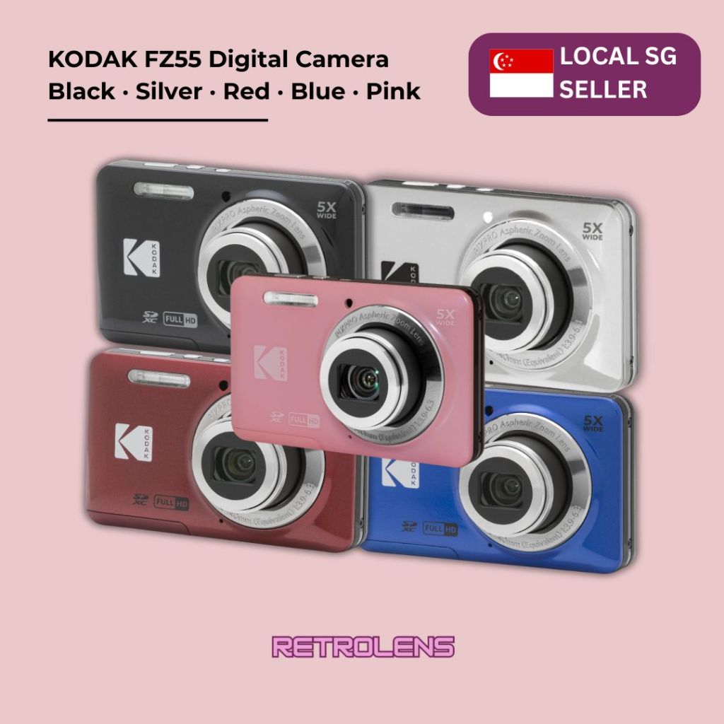 READY STOCK Kodak PIXPRO FZ55 Digital Camera (Pink, Black, Silver