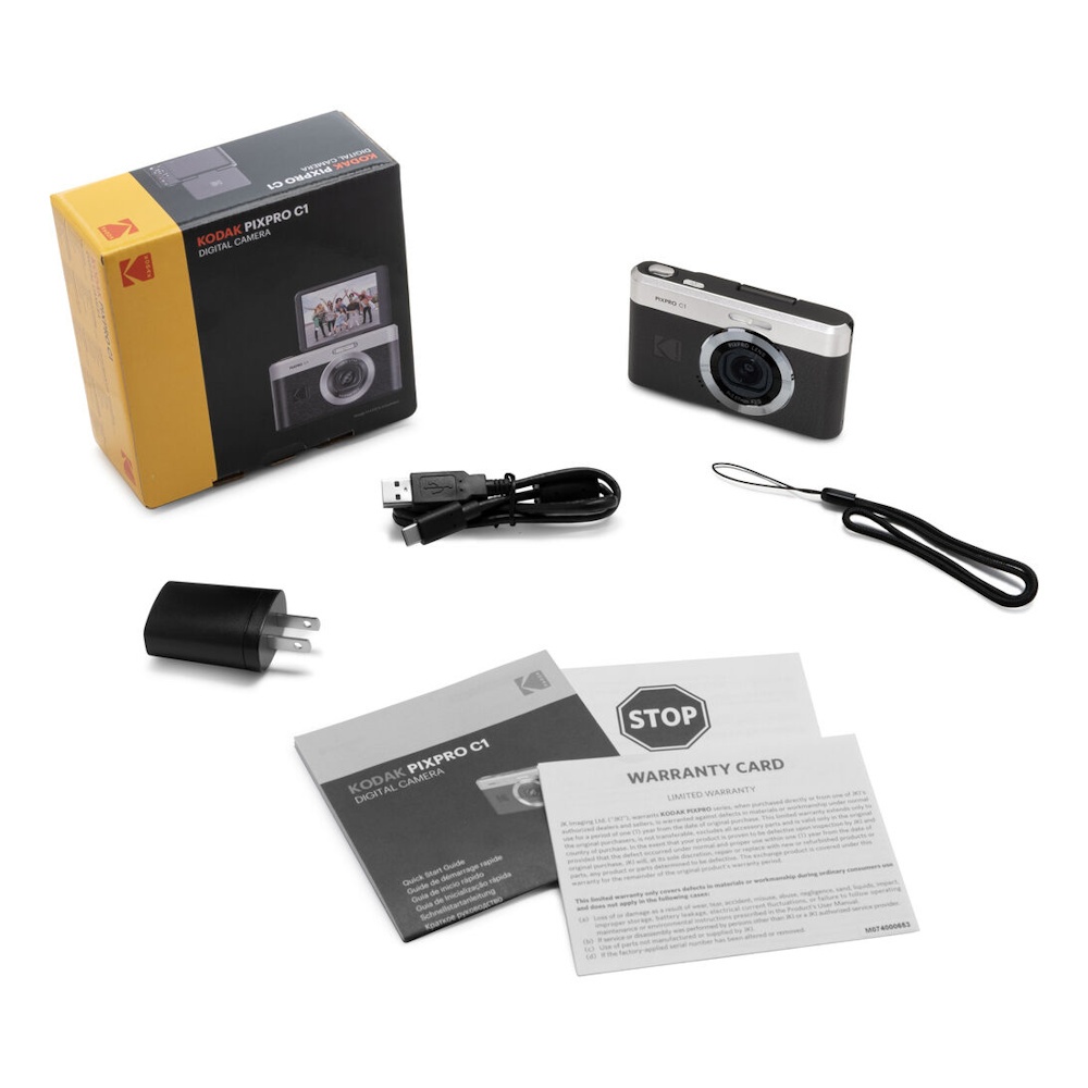 Kodak PIXPRO C1 Compact Digital Camera (Black / Brown / Tan