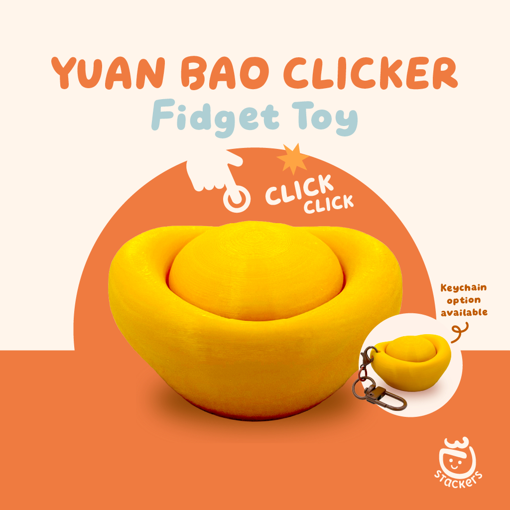 [SG Local] HUAT DE CLICK! 3D Printed Yuan Bao Fidget Clicker | CNY ...