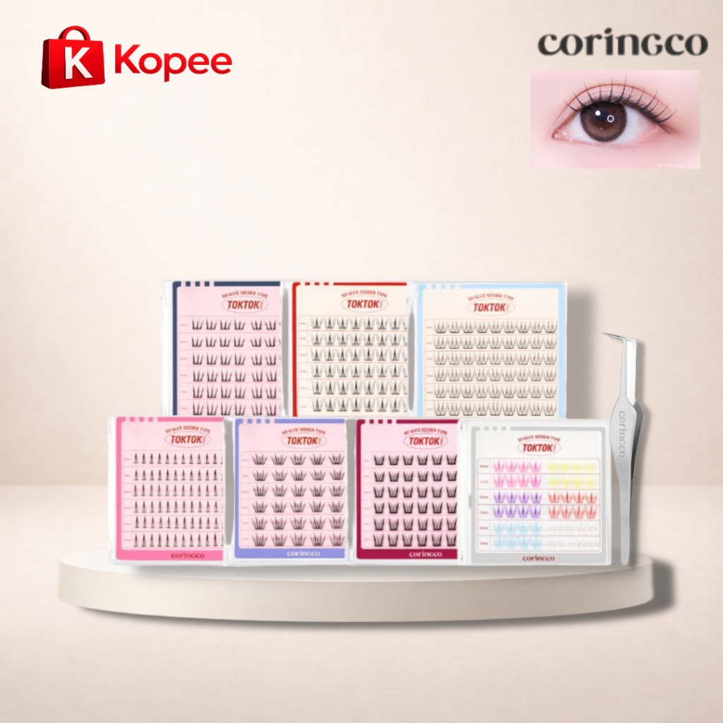 CORINGCO Tok Tok Hara No Glue Eyelash | Single Length / New Color ...
