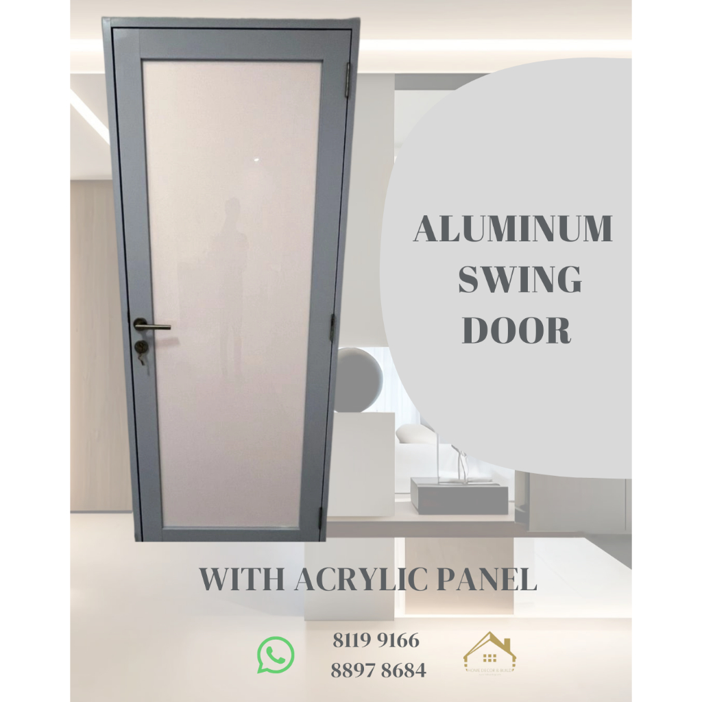 Supply & install Aluminum Swing Door with Acrylic Panel for Toilet ...