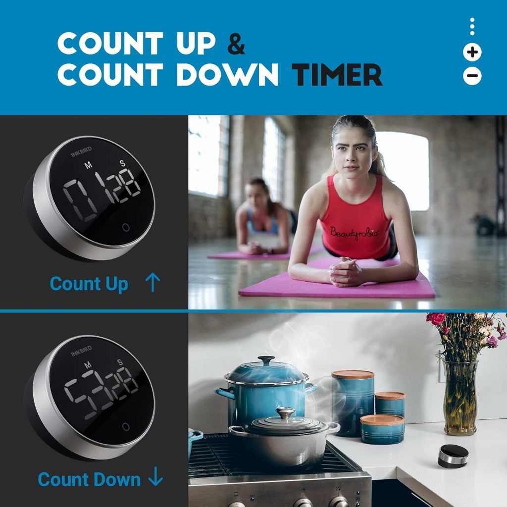 INKBIRD Digital Kitchen Timer for Cooking, Classroom Timer with ...