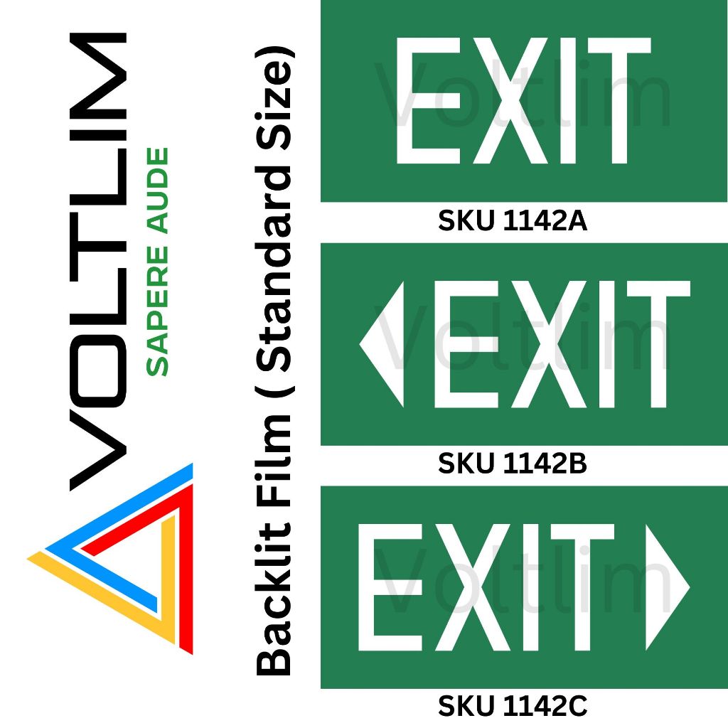 Electrical Exit Sign Film for Existing Exit Sign 322mm x 160mm Voltlim ...