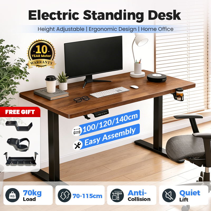 【SG Stock】Height Adjustable Standing Desk Ergonomic Study Computer ...
