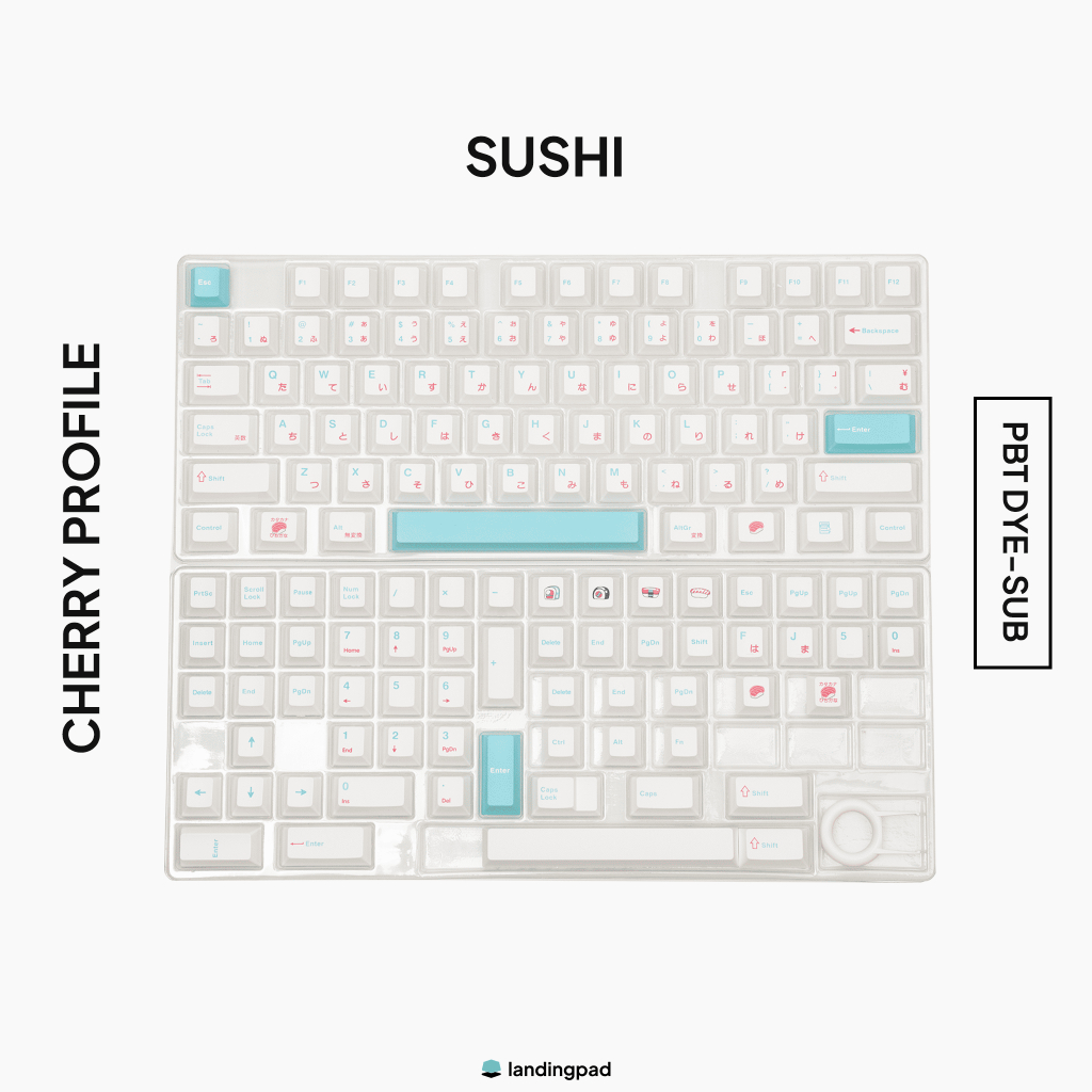 [⌨️ LandingPad] PBT Sushi Japanese Hiragana Keycap Set for Mechanical ...