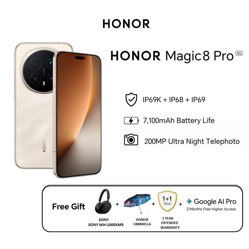 HONOR Magic 8 Pro (5G) | 16GB + 1TB / 12GB + 512GB | Singapore