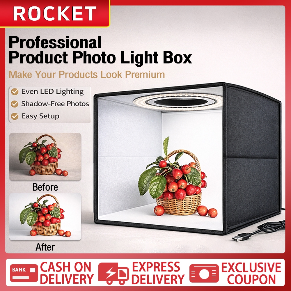 【SG】40CM Portable LED Photo Studio Box Foldable Product Photography ...