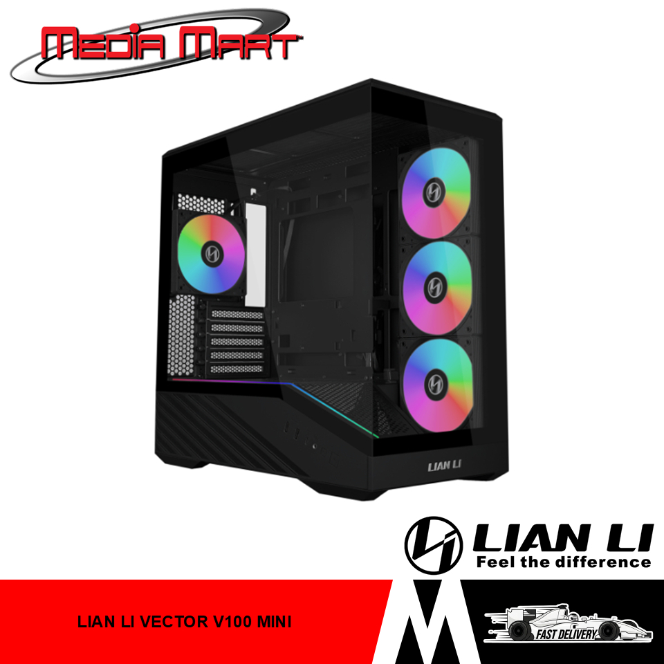 LIAN LI VECTOR V100 MINI | M-ATX CASE | PRE-INSTALLED WITH 4X ARGB FANS ...