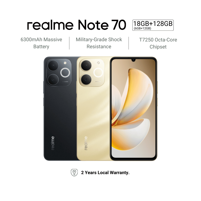 New] realme Note 70 18GB(6+12)+128GB | 6300mAh Large Battery