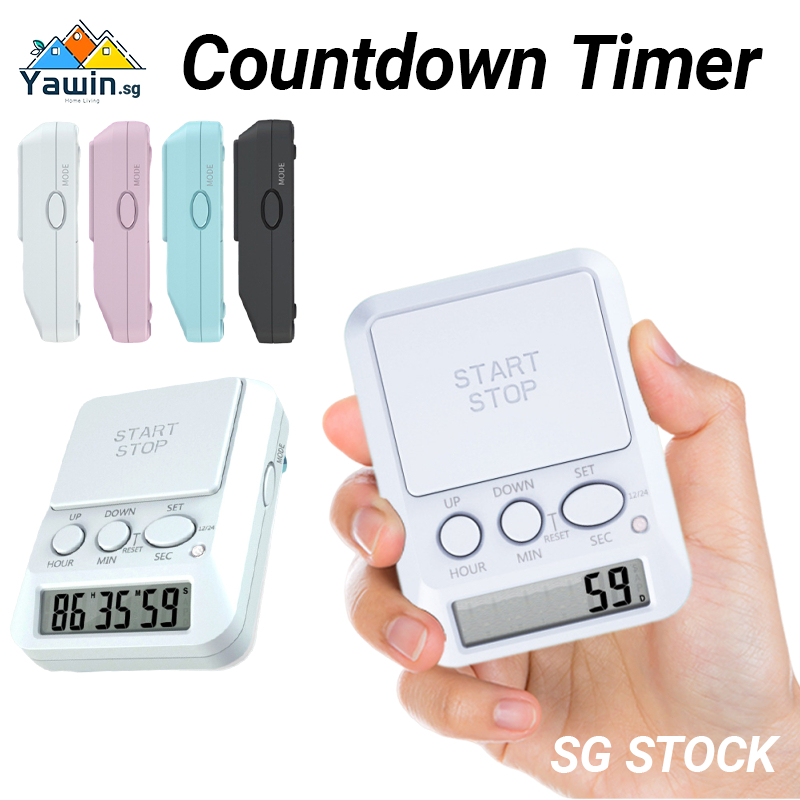 {SG} Countdown Timer Kitchen Cooking Timer LCD Digit Loud Alarm Day ...
