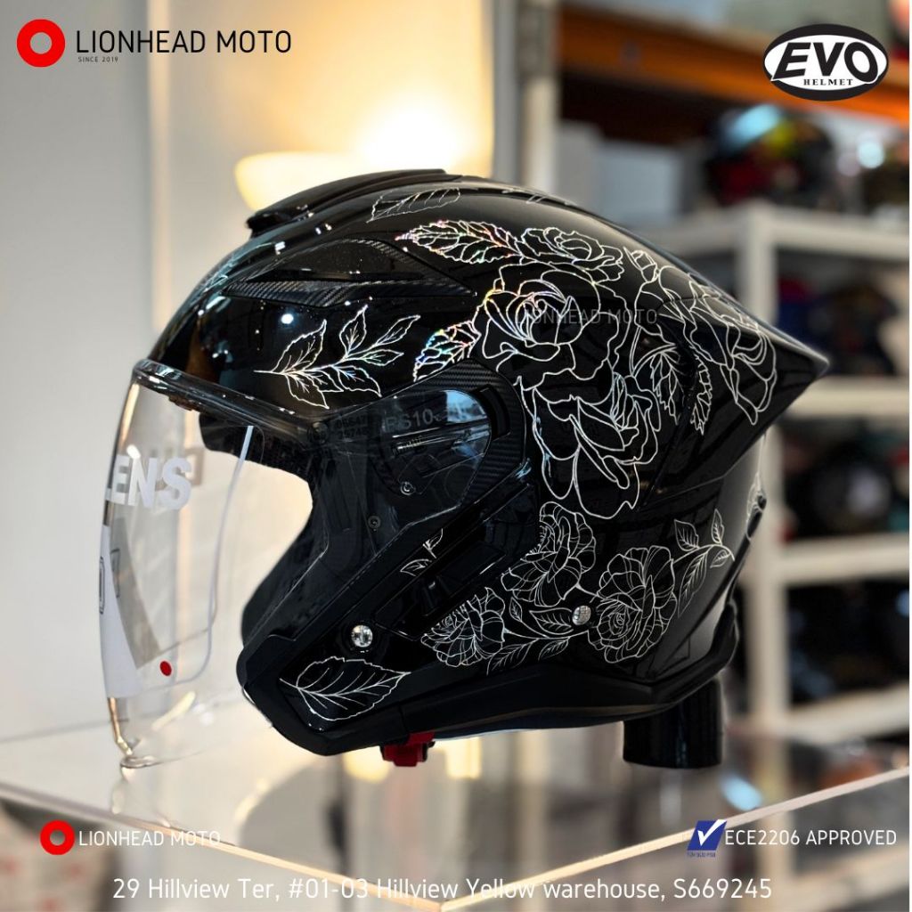 EVO RS10 MOTORCYCLE HELMET SUNVISOR ECE 2206 APPROVED SG SELLER